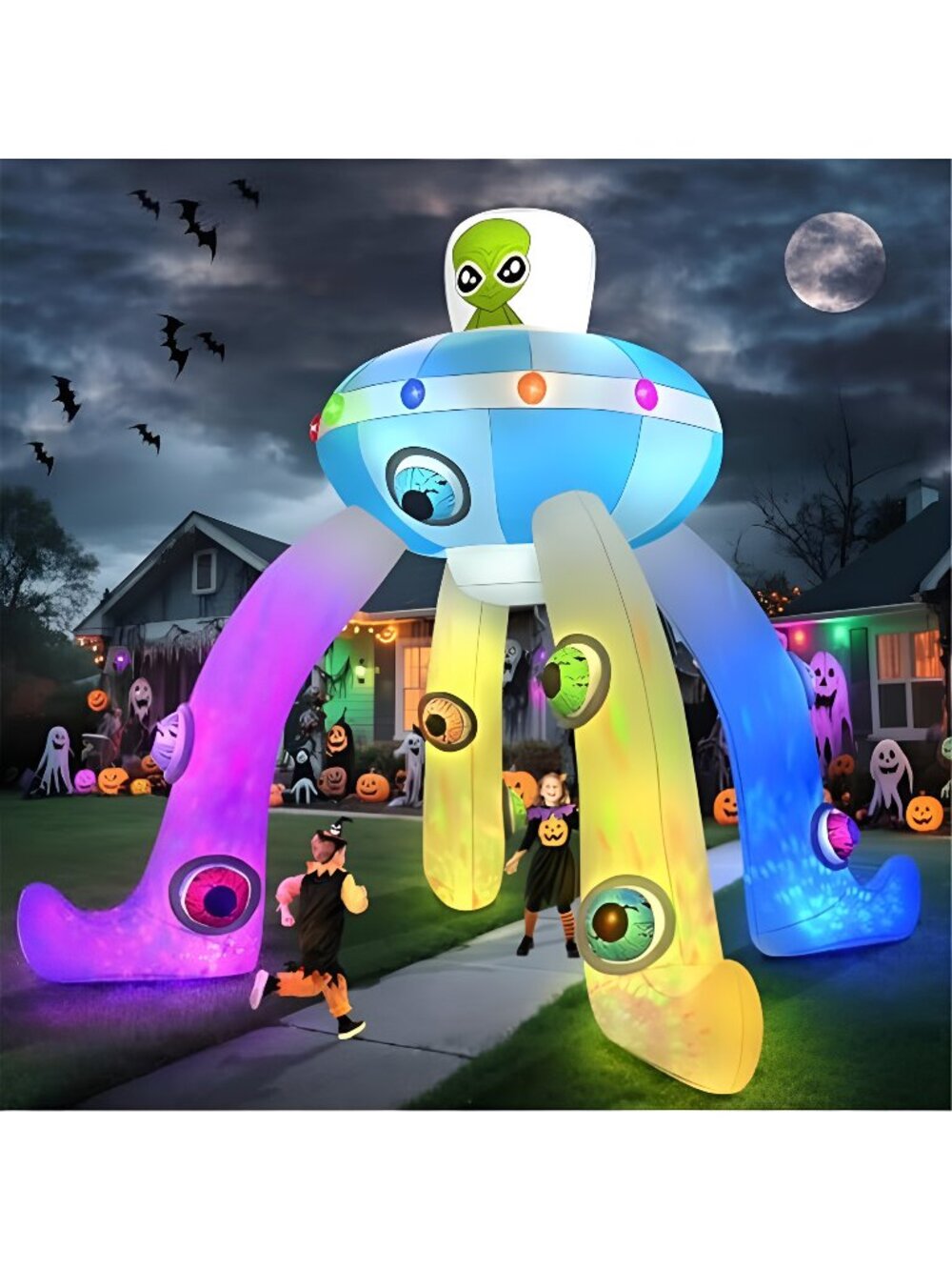 12FT Halloween Inflatables Archway UFO Alien